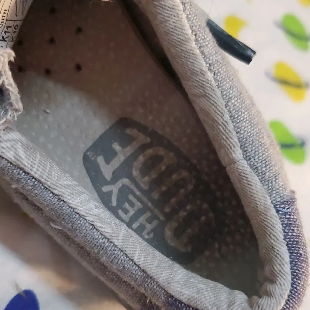 Hey Dude Toddler Light Gray Moccasins Size 11 Youth